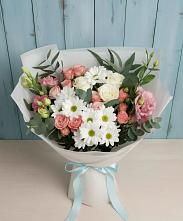 Букет цветов из:  Розы, Лизиантусы и Хризантемы #REPLACE_PRED# Кокошкино