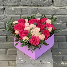 Цветочная композиция из Розы в коробке в Кокошкино