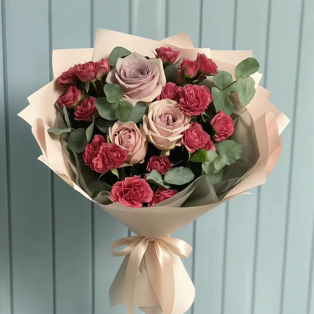 Букет цветов из: Гвоздики и Розы в Кокошкино