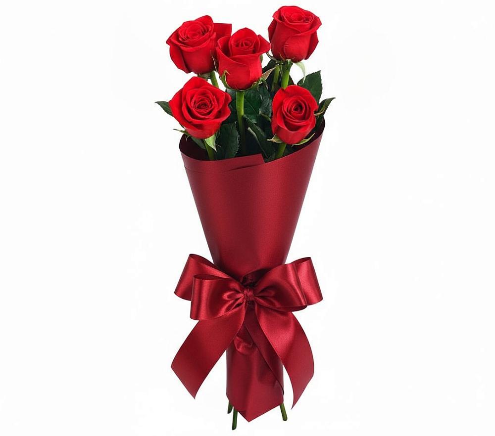 Букет 5 Красных роз Эдлесс Лав в Кокошкино