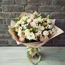 Букет цветов из:  Альстромерии, Розы и Хризантемы в Кокошкино