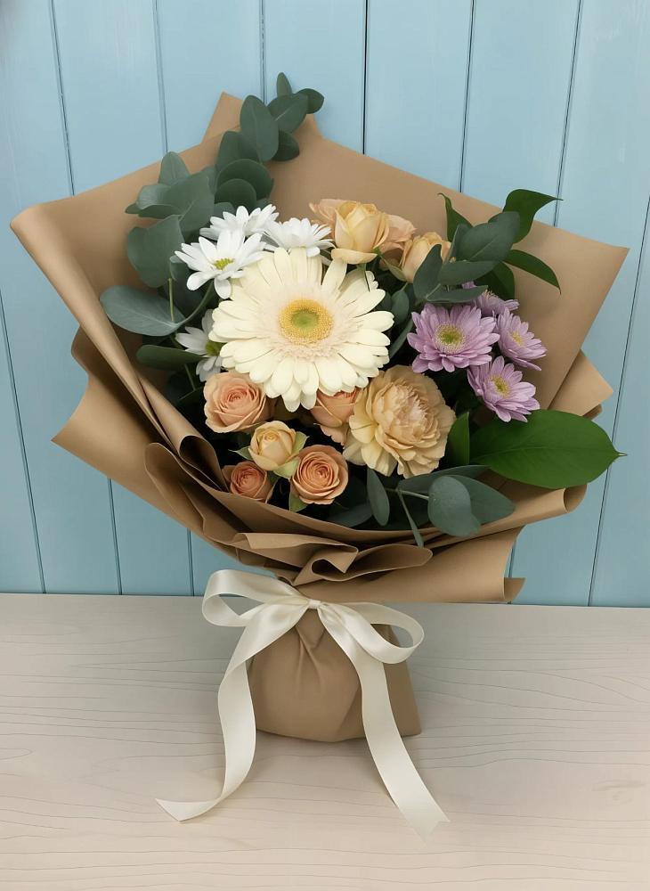 Букет цветов из: Герберы и Хризантемы в Кокошкино