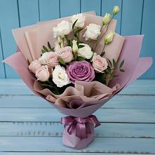 Букет цветов из:  Розы и Лизиантусы #REPLACE_PRED# Кокошкино
