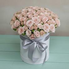 Цветочная композиция из Розы в шляпной коробке #REPLACE_PRED# Кокошкино