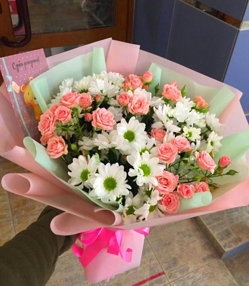 Букет цветов из: Розы и Хризантемы в Кокошкино