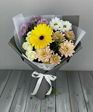 Букет цветов из:  Розы, Герберы и Хризантемы в Кокошкино