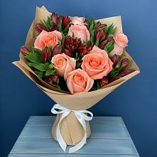 Букет цветов из:  Розы и Альстромерии в Кокошкино