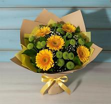 Букет цветов из:  Герберы и Хризантемы в Кокошкино