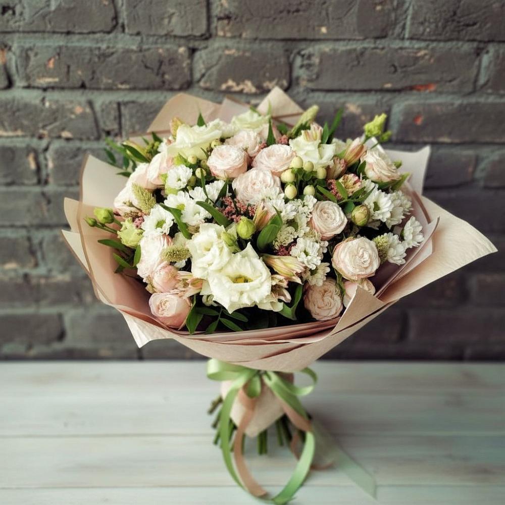 Букет цветов из: Альстромерии, Розы и Хризантемы в Кокошкино