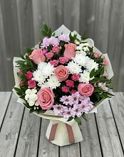 Букет цветов из:  Альстромерии, Гвоздики, Розы и Хризантемы #REPLACE_PRED# Кокошкино