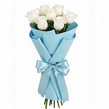 Букет 7 белых роз Проуд в Кокошкино