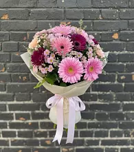 Букет цветов из:  Герберы и Хризантемы в Кокошкино