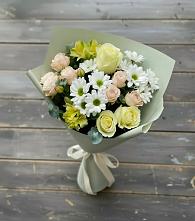 Букет цветов из:  Альстромерии, Розы и Хризантемы в Кокошкино