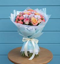 Букет цветов из:  Хризантемы и Розы в Кокошкино