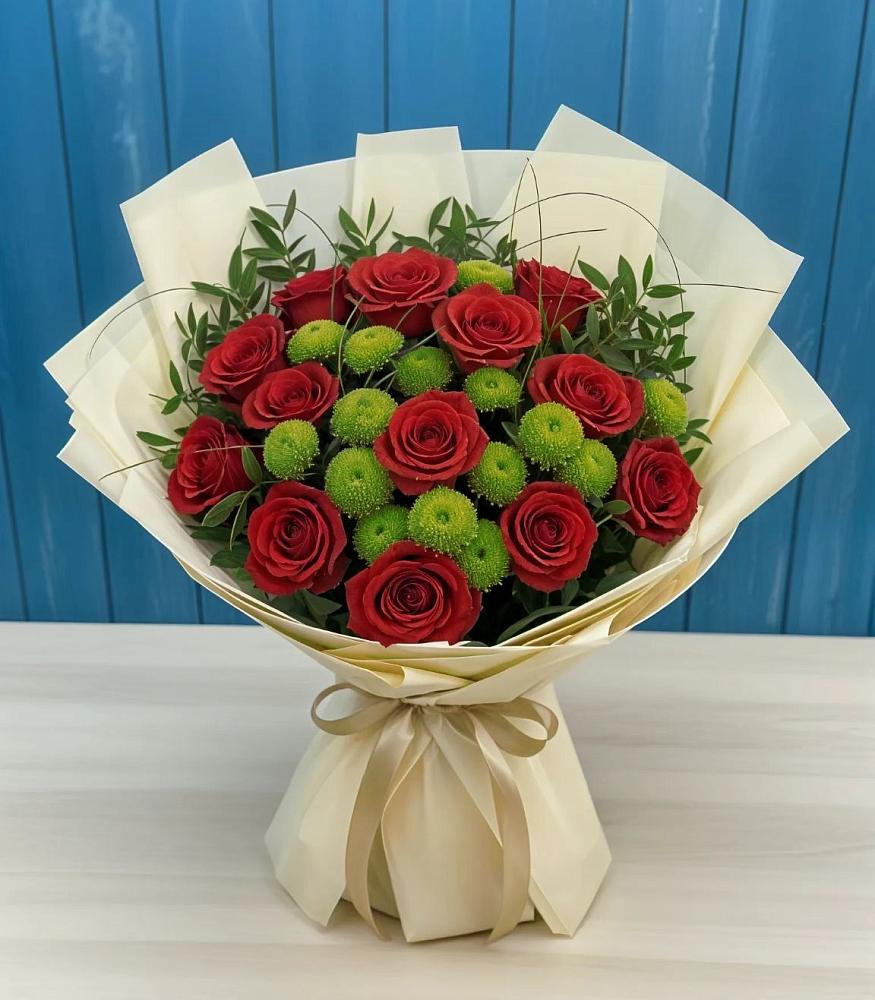 Букет цветов из: Розы и Хризантемы в Кокошкино