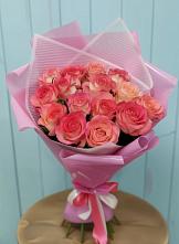 Букет 15 Розовых роз Равель в Кокошкино